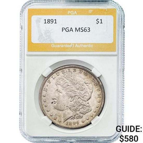 1891 Morgan Silver Dollar PGA MS63