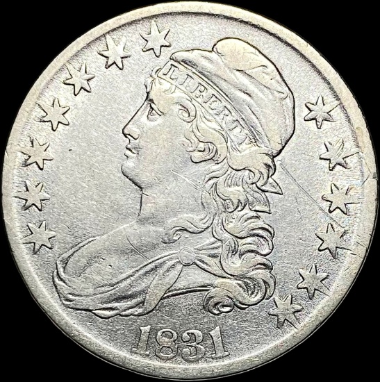 1831 Capped Bust Silver Half Dollar NEARLY UNCIRCULATED