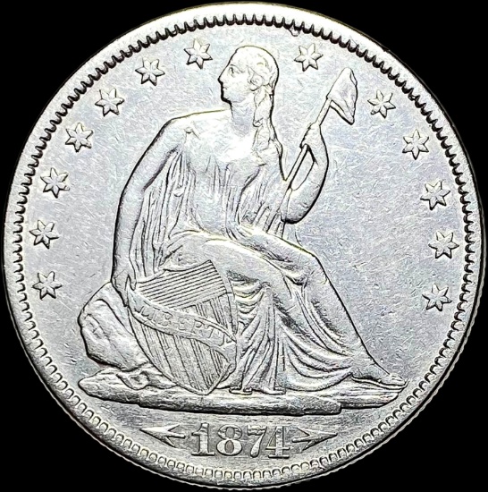 1874 Silver Half Dollar (Seated Liberty) CLOSELY UNCIRCULATED