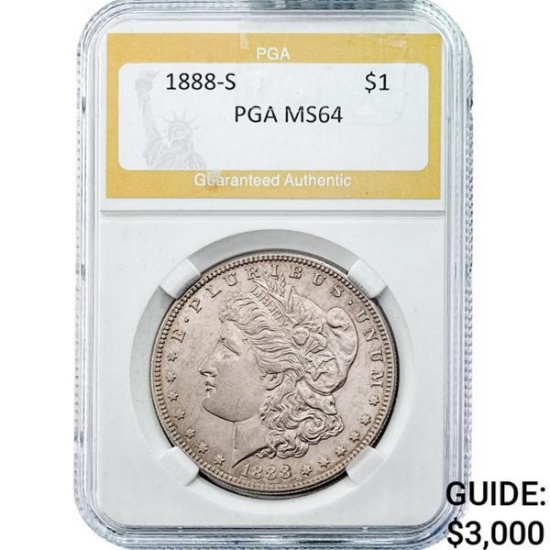 1888-S Morgan Silver Dollar PGA MS64