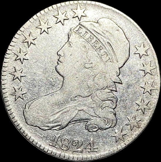 1824 Capped Bust Half Dollar LIGHTLY CIRCULATED