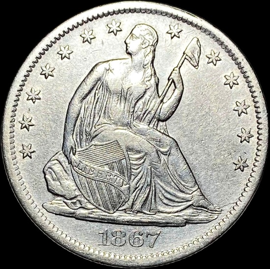 1867-S Silver Half Dollar NEARLY UNCIRCULATED