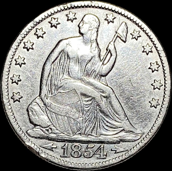 1854-O Silver Seated Liberty Half Dollar NEARLY UNCIRCULATED