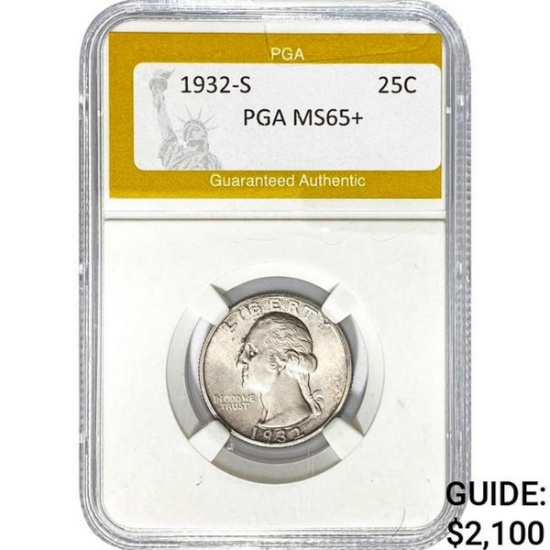 1932-S Washington Quarter PGA MS65+