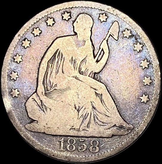 1858-S Silver Half Dollar LIGHTLY CIRCULATED