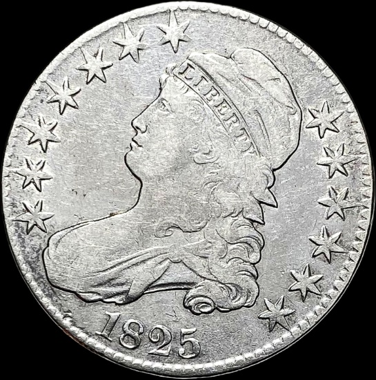 1825 Capped Bust Half Dollar LIGHTLY CIRCULATED