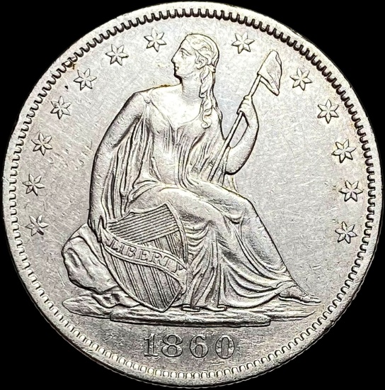 1860-O Silver Half Dollar CLOSELY UNCIRCULATED
