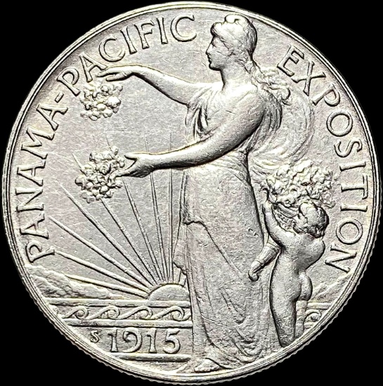 1915-S Silver Panama-Pacific Half Dollar CLOSELY UNCIRCULATED