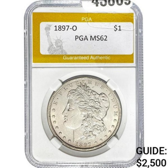 1897-O Morgan Silver Dollar PGA MS62