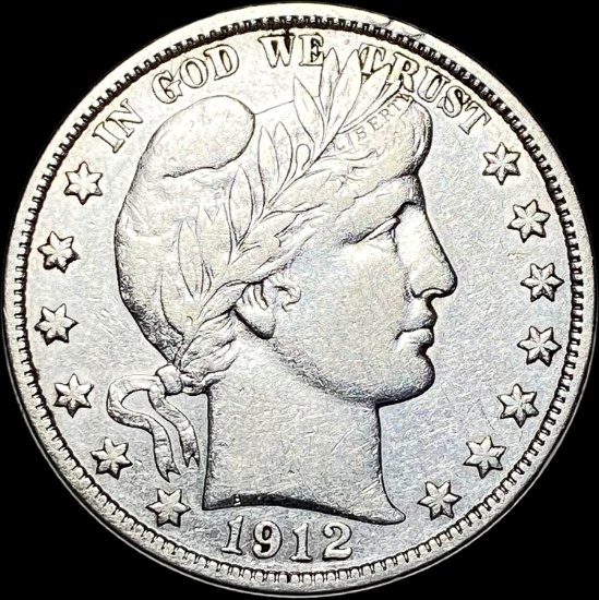 1912-D Silver Half Dollar (Barber) LIGHTLY CIRCULATED