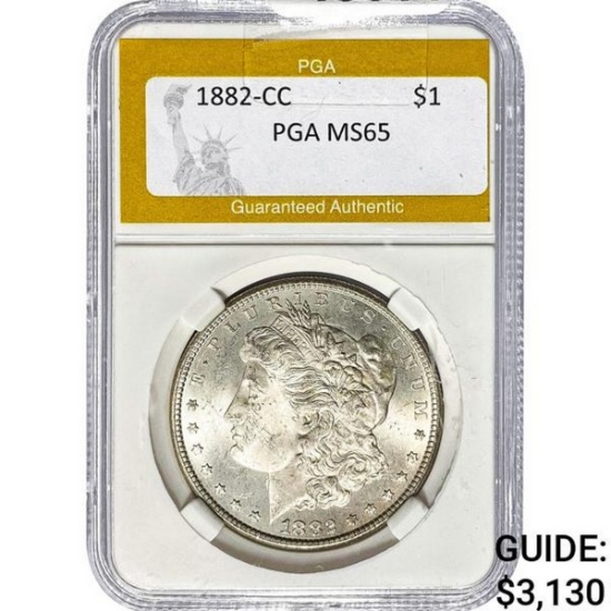 1882-CC Morgan Silver Dollar PGA MS65