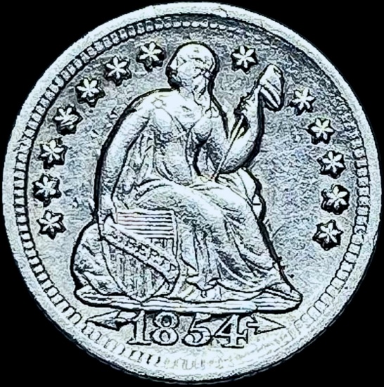 1854-O Silver Half Dime CHOICE AU