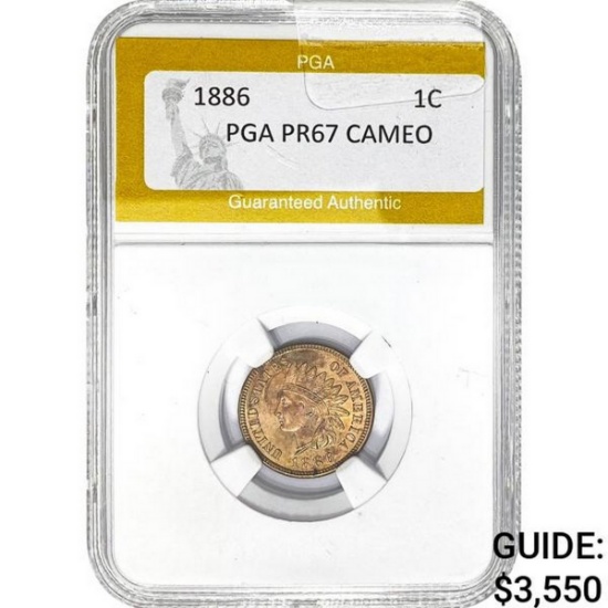 1886 Indian Head Cent PGA PR67 CAMEO
