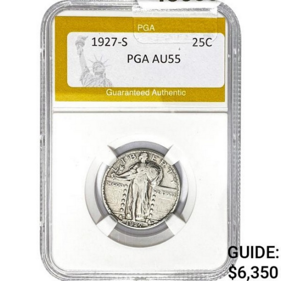 1927-S Standing Liberty Quarter PGA AU55