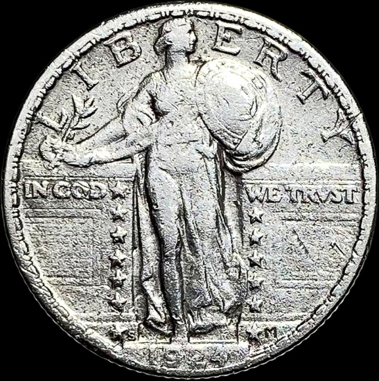 1927-S Silver Standing Liberty Quarter LIGHTLY CIRCULATED
