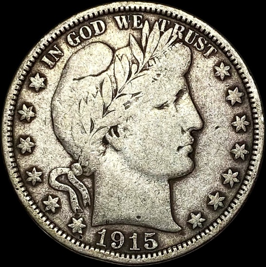 1915-D Silver Barber Half Dollar NICELY CIRCULATED