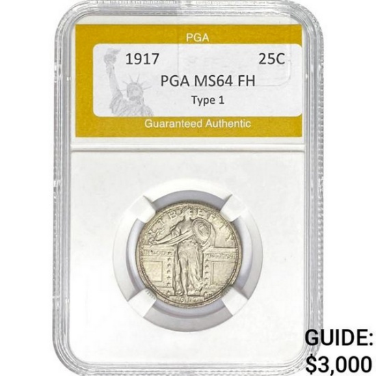 1917 Standing Liberty Quarter PGA MS64 FH TY1