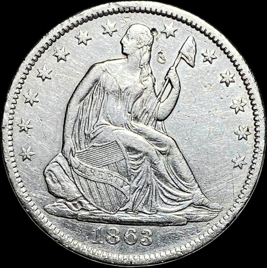 1863-S Silver Half Dollar NEARLY UNCIRCULATED