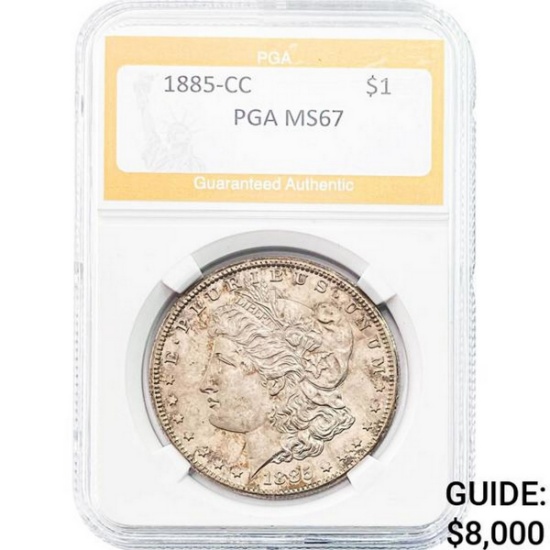1885-CC Morgan Silver Dollar PGA MS67