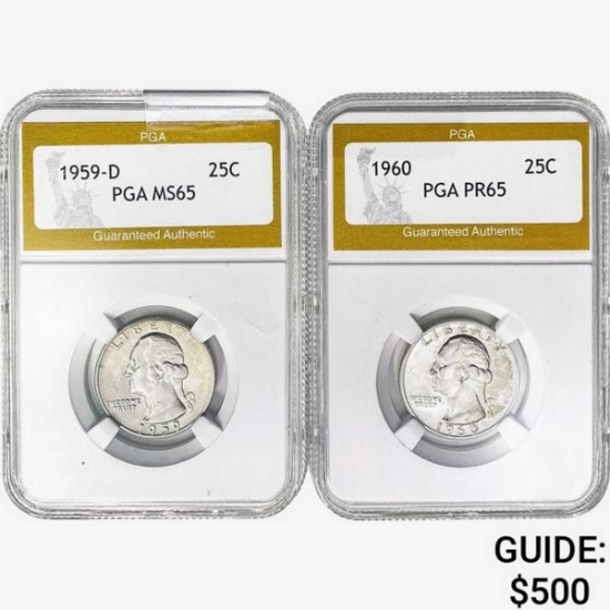 [2]1959-1960 Washington Quarter PGA MS/PR65