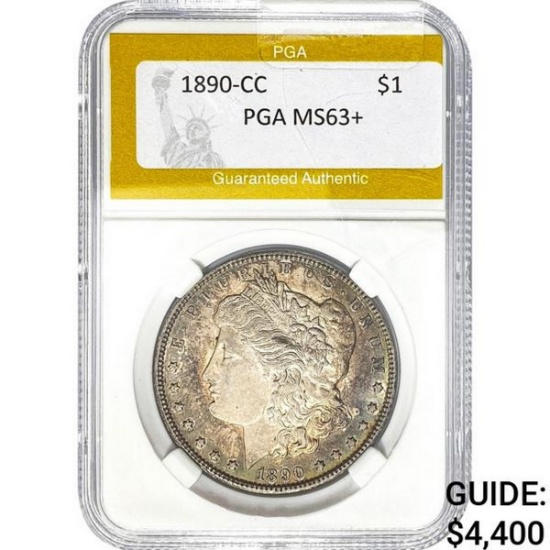 1890-CC Morgan Silver Dollar PGA MS63+