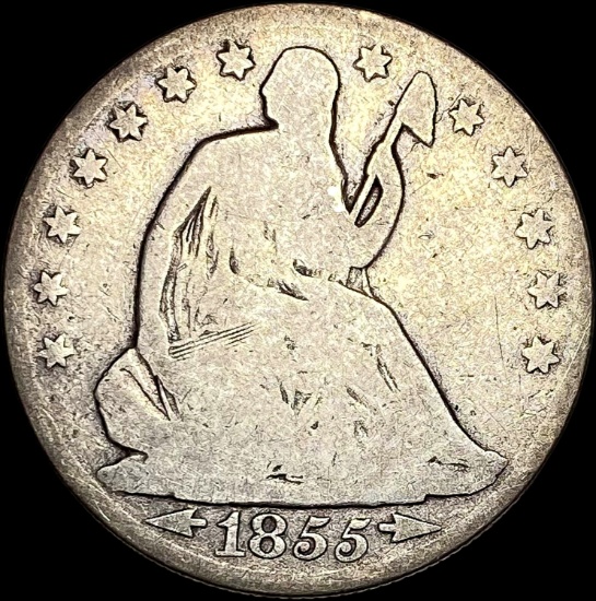 1855-O Silver Seated Liberty Half Dollar NICELY CIRCULATED