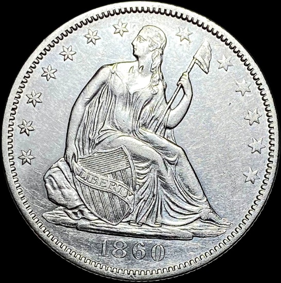 1860-O Silver Half Dollar CLOSELY UNCIRCULATED