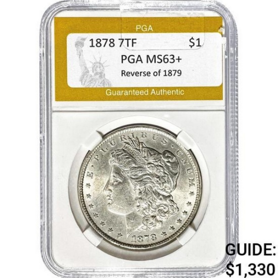 1878 REV. 79 7TF Morgan Dollar PGA MS63+