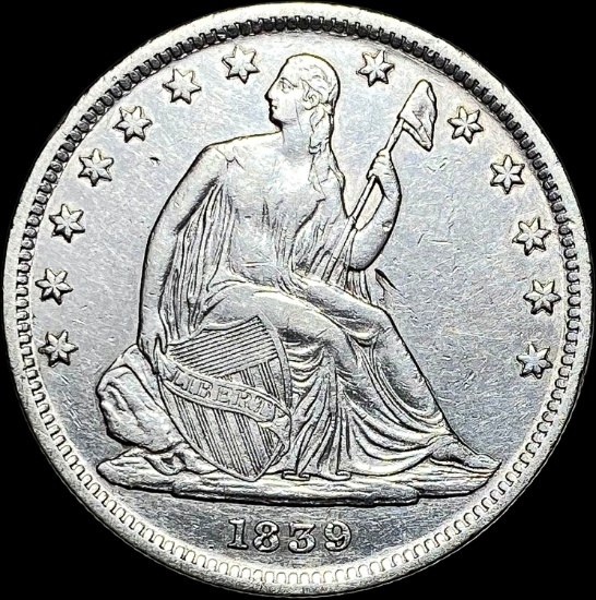 1839 Silver Half Dollar (Seated Liberty) CLOSELY UNCIRCULATED