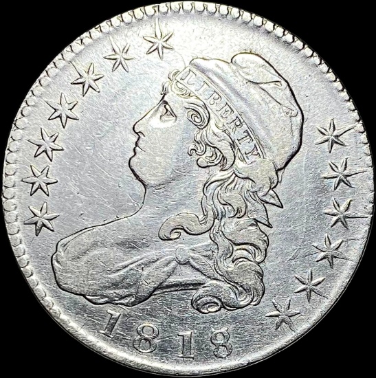 1818 Capped Bust Half Dollar NEARLY UNCIRCULATED