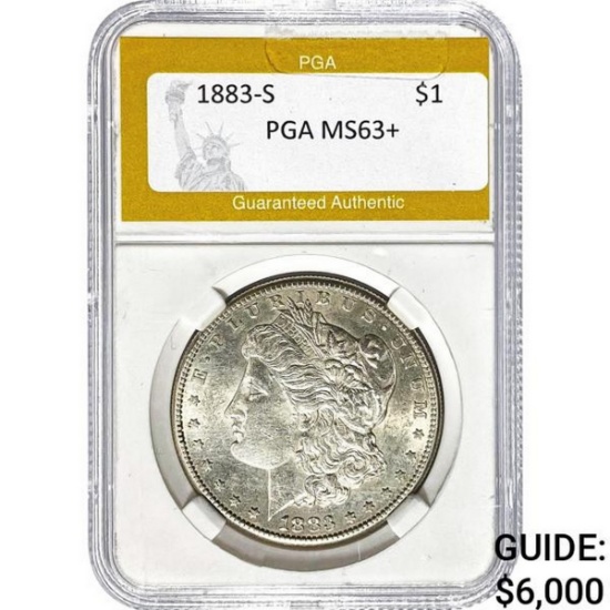 1883-S Morgan Silver Dollar PGA MS63+