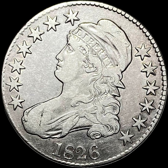 1826 Capped Bust Half Dollar LIGHTLY CIRCULATED