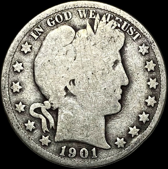 1901-S Silver Barber Half Dollar NICELY CIRCULATED