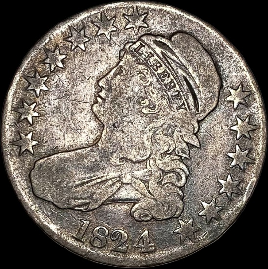1824 Capped Bust Half Dollar LIGHTLY CIRCULATED
