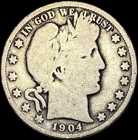 1904-S Silver Barber Half Dollar NICELY CIRCULATED