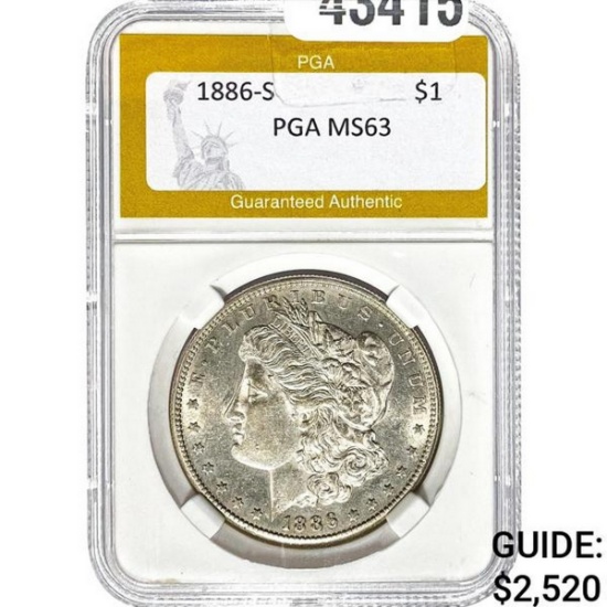 1886-S Morgan Silver Dollar PGA MS63