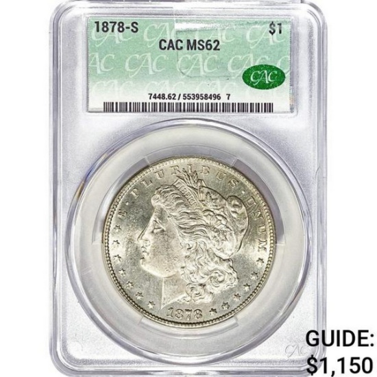 1878-S Morgan Silver Dollar CAC MS62
