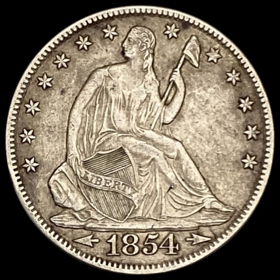 1854-O Seated Liberty Half Dollar CLOSELY UNCIRCUL CLOSELY UNCIRCULATED