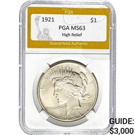 1921 Peace Silver Dollar PGA MS63
