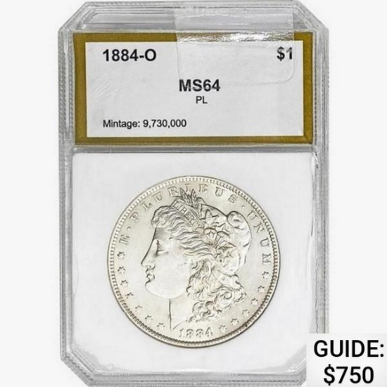 1884-O Morgan Silver Dollar PCI MS64 PL