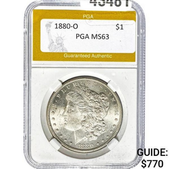 1880-O Morgan Silver Dollar PGA MS63
