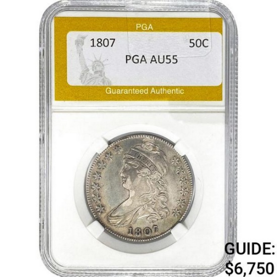 1807 Capped Bust Half Dollar PGA AU55