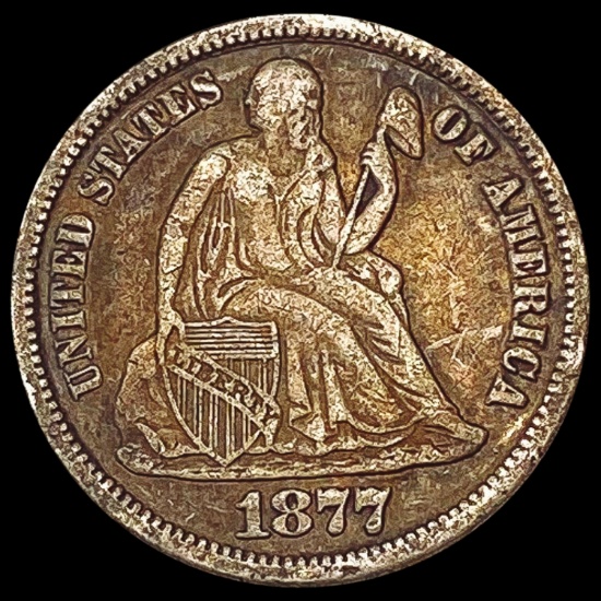 1877-CC Seated Liberty Dime NEARLY UNCIRCULATED