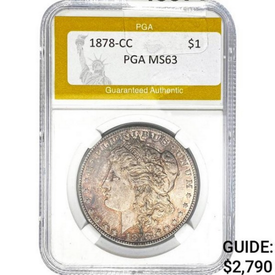 1878-CC Morgan Silver Dollar PGA MS63