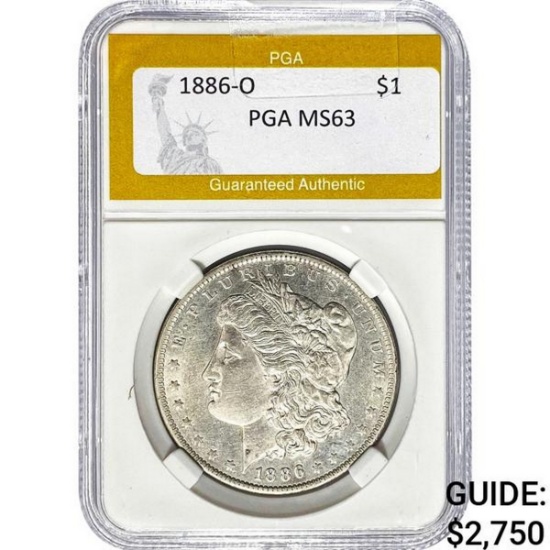 1886-O Morgan Silver Dollar PGA MS63