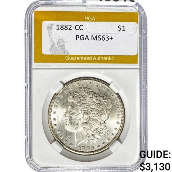 1882-CC Morgan Silver Dollar PGA MS63+