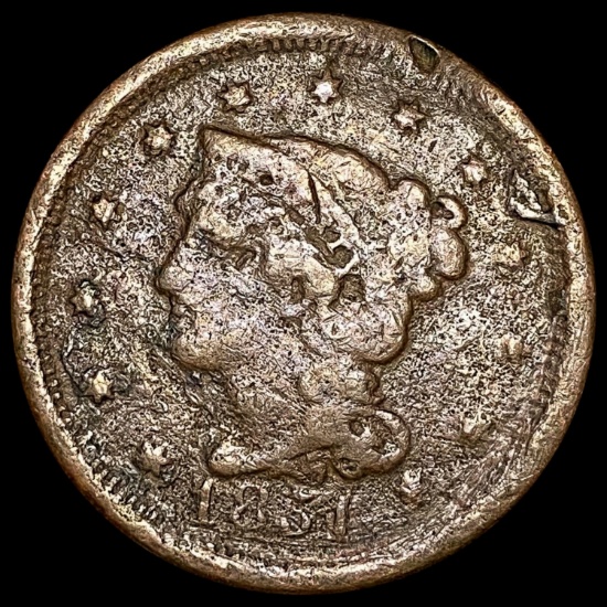 1851/81 Braided Hair Large Cent NICELY CIRCULATED