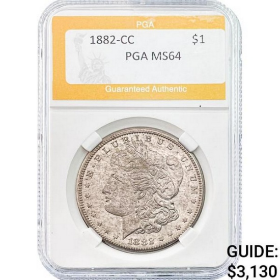 1882-CC Morgan Silver Dollar PGA MS64