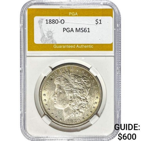 1880-O Morgan Silver Dollar PGA MS61