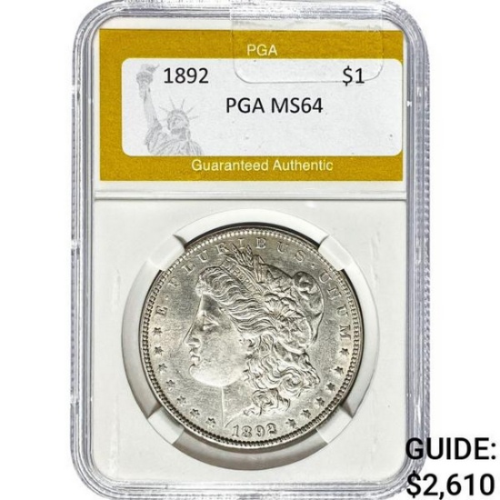1892 Morgan Silver Dollar PGA MS64